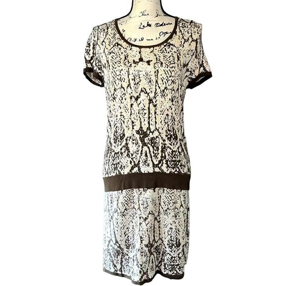 Etcetera olive & off-white skirt & top set medium - Picture 1 of 5